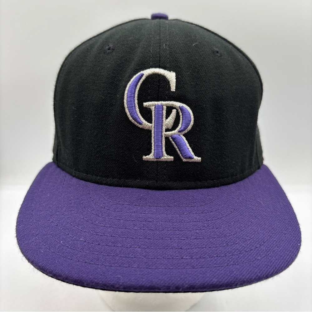 Colorado Rockies MLB New Era 59Fifty On Field Cool Base 7 1/4 Black/Purple Hat‎